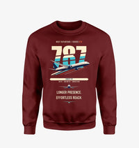 Thumbnail for Boeing 787-10 Dreamliner design on wine red sweatshirt