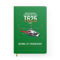 Thumbnail for Turkish Aerospace T625 Gökbey design on green notebook