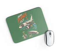 Thumbnail for How Planes Fly V2 design on green rectangle mouse pad