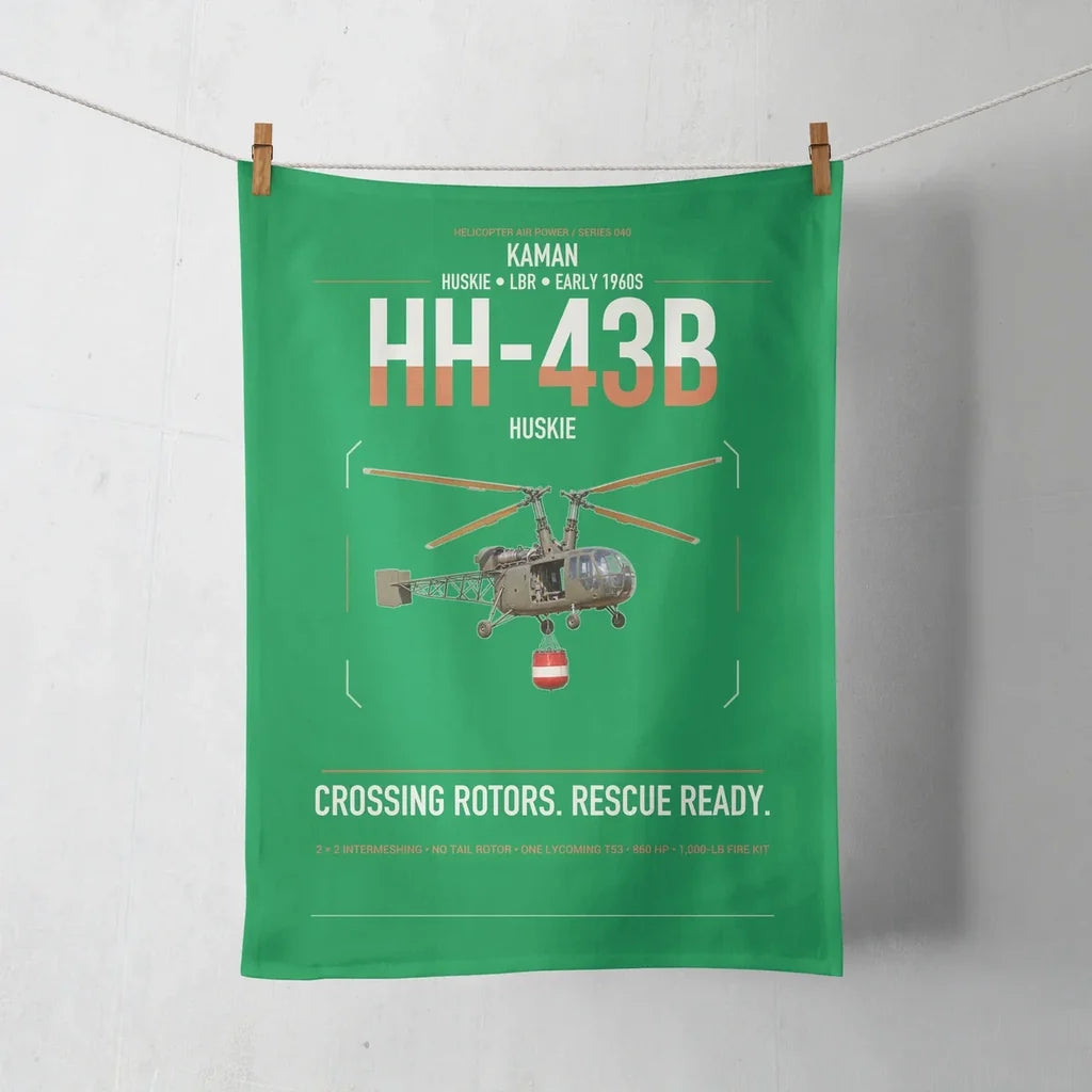 Kaman HH-43B Huskie design on green towel