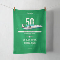 Thumbnail for Fokker 50 design on green towel