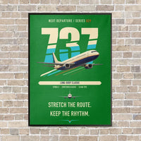 Thumbnail for Boeing 737-400 Classic vertical canvas print - framed - green background