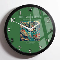 Thumbnail for VINTAGE G4059 - The Harbor Circle - Designed Wall Clocks design on green framed