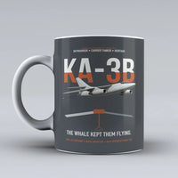 Thumbnail for KA-3B Skywarrior design on gray ceramic mug, double-side print
