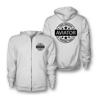 Thumbnail for %100 Original Aviator Zipped Hoodie - White