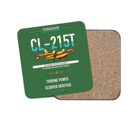 Thumbnail for Canadair CL-215T design on green 1 piece coaster