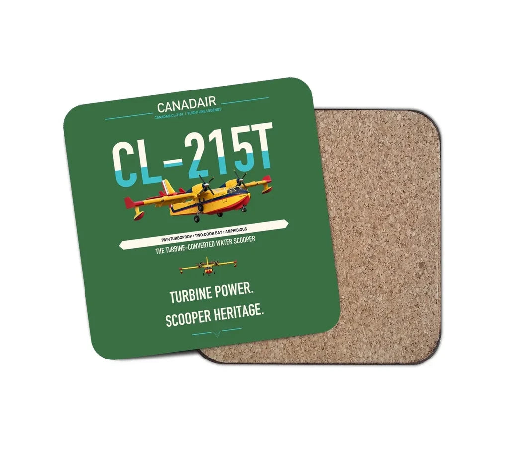Canadair CL-215T design on green 1 piece coaster