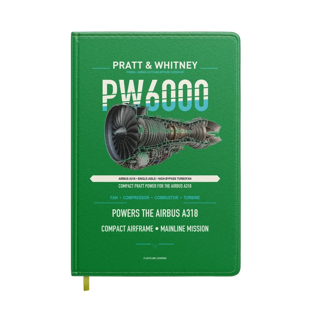 PW6000 design on green notebook