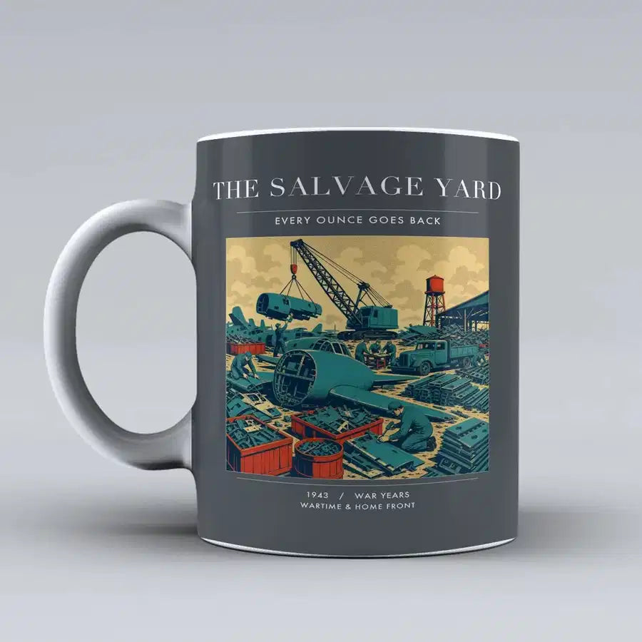 VINTAGE G4509 - The Salvage Yard - Ceramic Mug design on gray