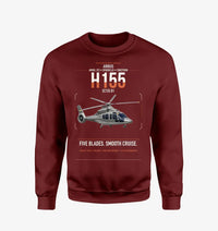 Thumbnail for Airbus H155 EC155 B1 design on wine red sweatshirt