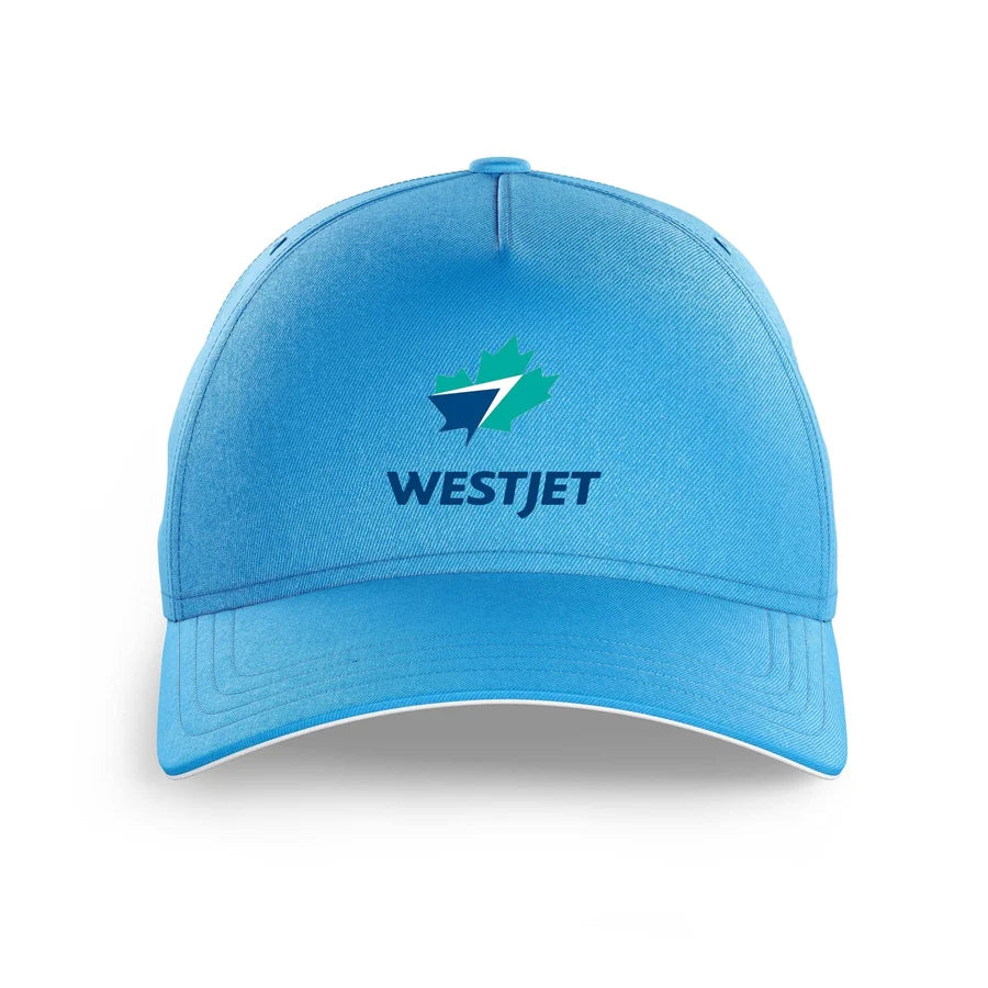 WestJet Airlines logo printed on light blue cap