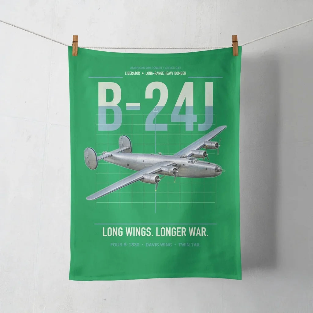 B-24J Liberator design on green towel