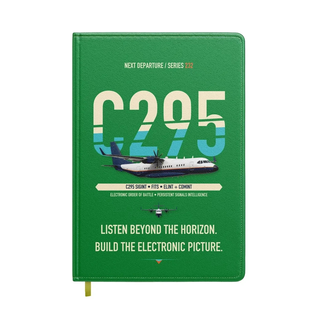 Airbus C295 SIGINT design on green notebook