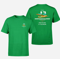 Thumbnail for Piper J-3 Cub design on green t-shirt, double-side print