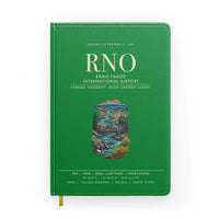 Thumbnail for Reno-Tahoe International Airport (RNO) design on green notebook