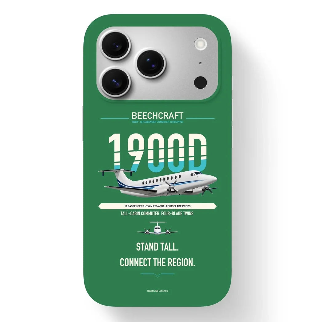 Beechcraft 1900D Case design on green iphone case