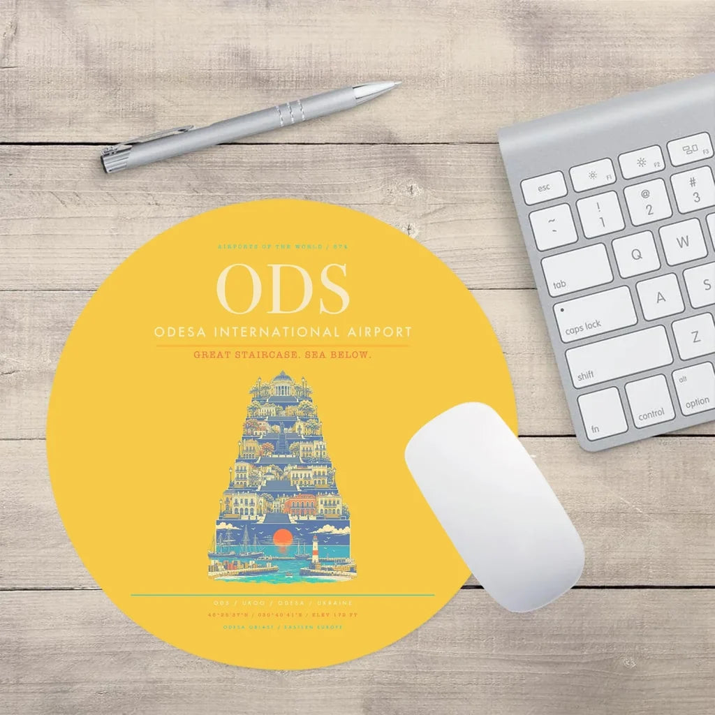 Odesa International Airport ODS Mouse-Pad Round - Yellow