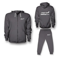 Thumbnail for The Embraer ERJ-190 Zipped Hoodie - Dark Gray