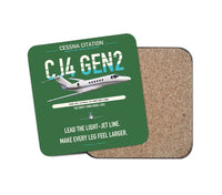 Thumbnail for Cessna Citation CJ4 Gen2 design on green 1 piece coaster
