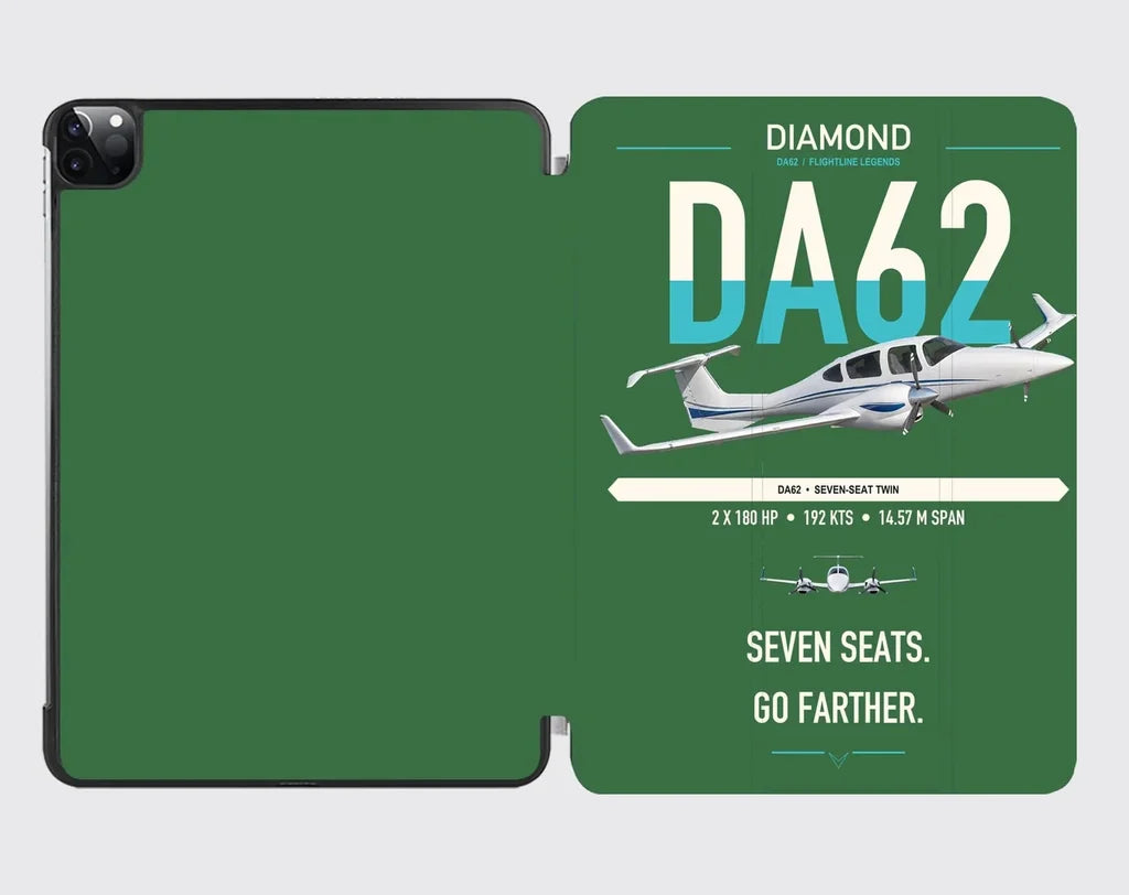 Diamond DA62 design on green ipad tablet case