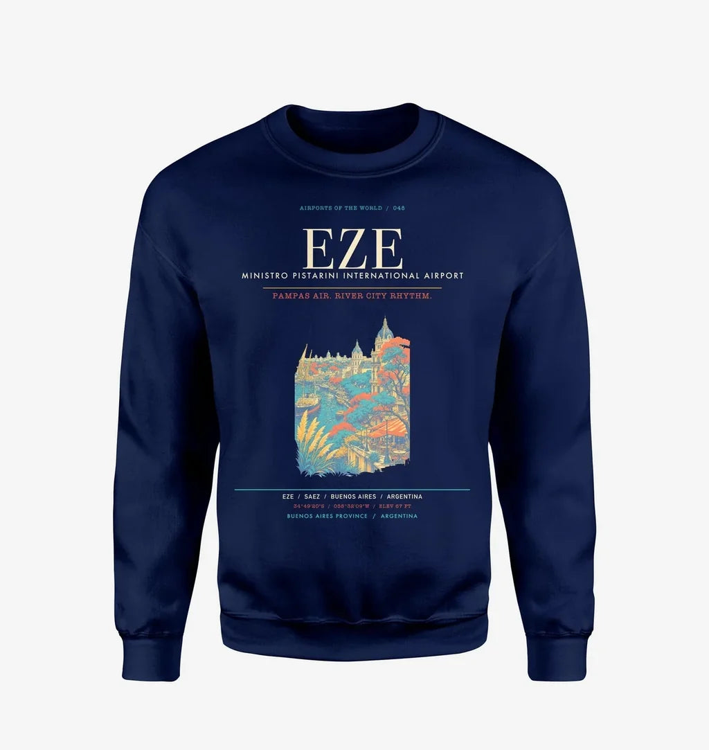 Buenos Aires Ministro Pistarini International Airport EZE Sweatshirt - Navy Blue