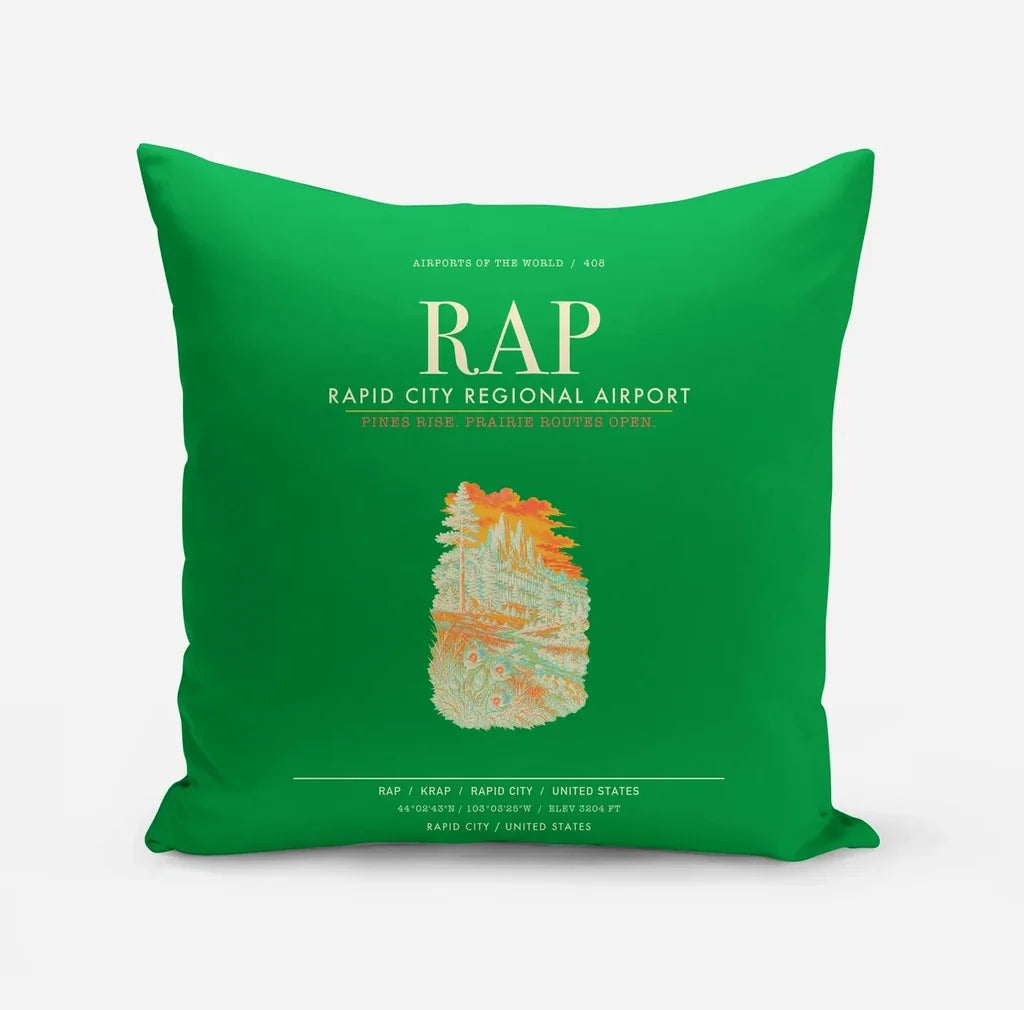 Rapid City Regional Airport (RAP) design on green pillow