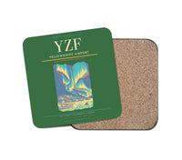 Thumbnail for Yellowknife Airport (YZF) design on green 1 piece coaster