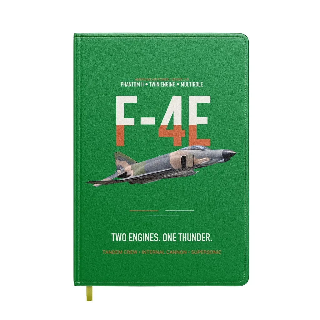 F-4E Phantom II Two Engines One Thunder design on green notebook