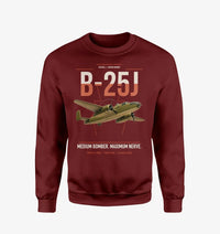 Thumbnail for B-25J Mitchell design on wine red sweatshirt