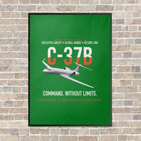 Thumbnail for C-37B Global Command Link vertical canvas print - framed - green background