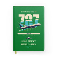 Thumbnail for Boeing 787-10 Dreamliner design on green notebook