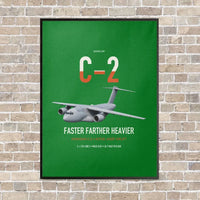 Thumbnail for Kawasaki C-2 vertical canvas print - framed - green background