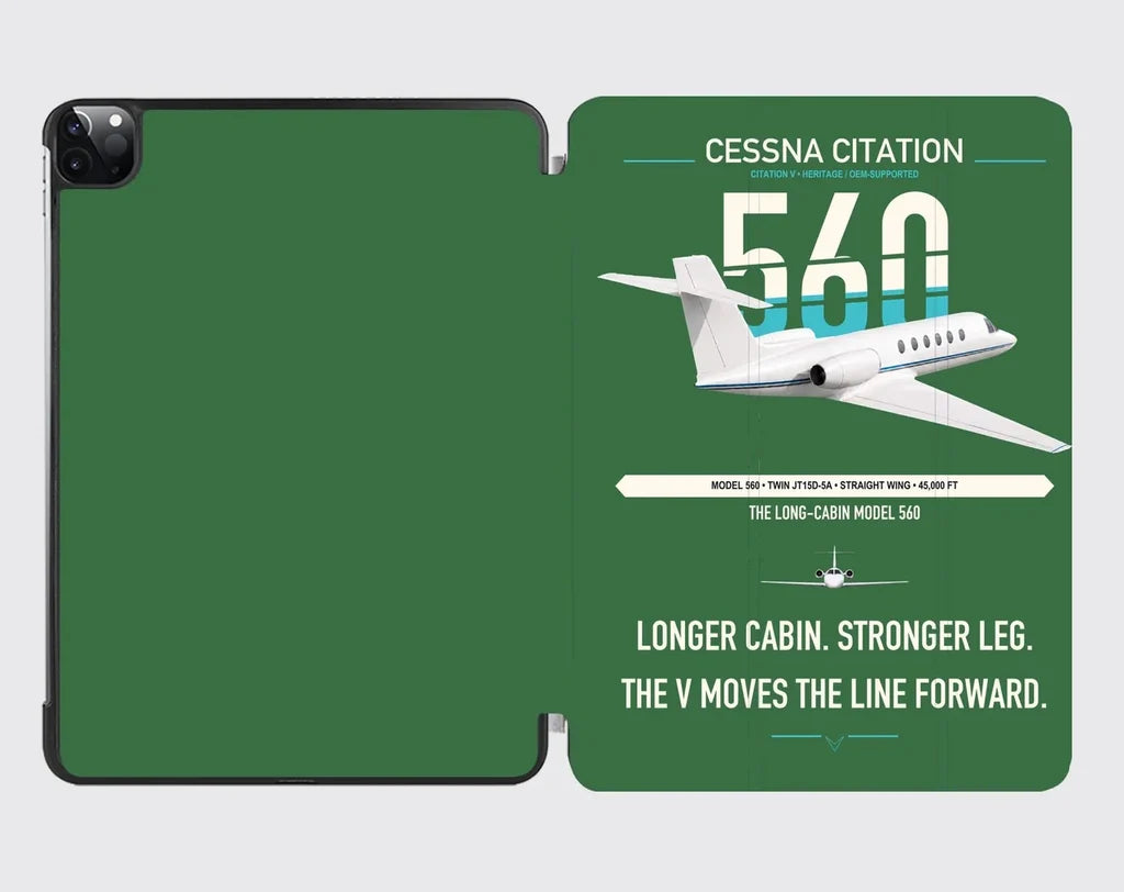 Cessna Citation 560 - Citation V design on green ipad tablet case