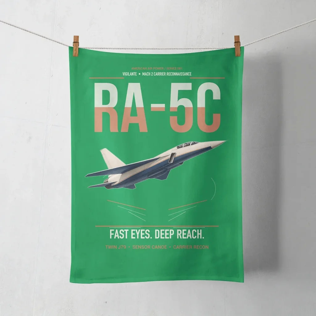RA-5C Vigilante design on green towel