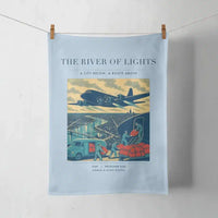Thumbnail for VINTAGE G4152 - The River Of Lights - Designed Towels design on lightblue