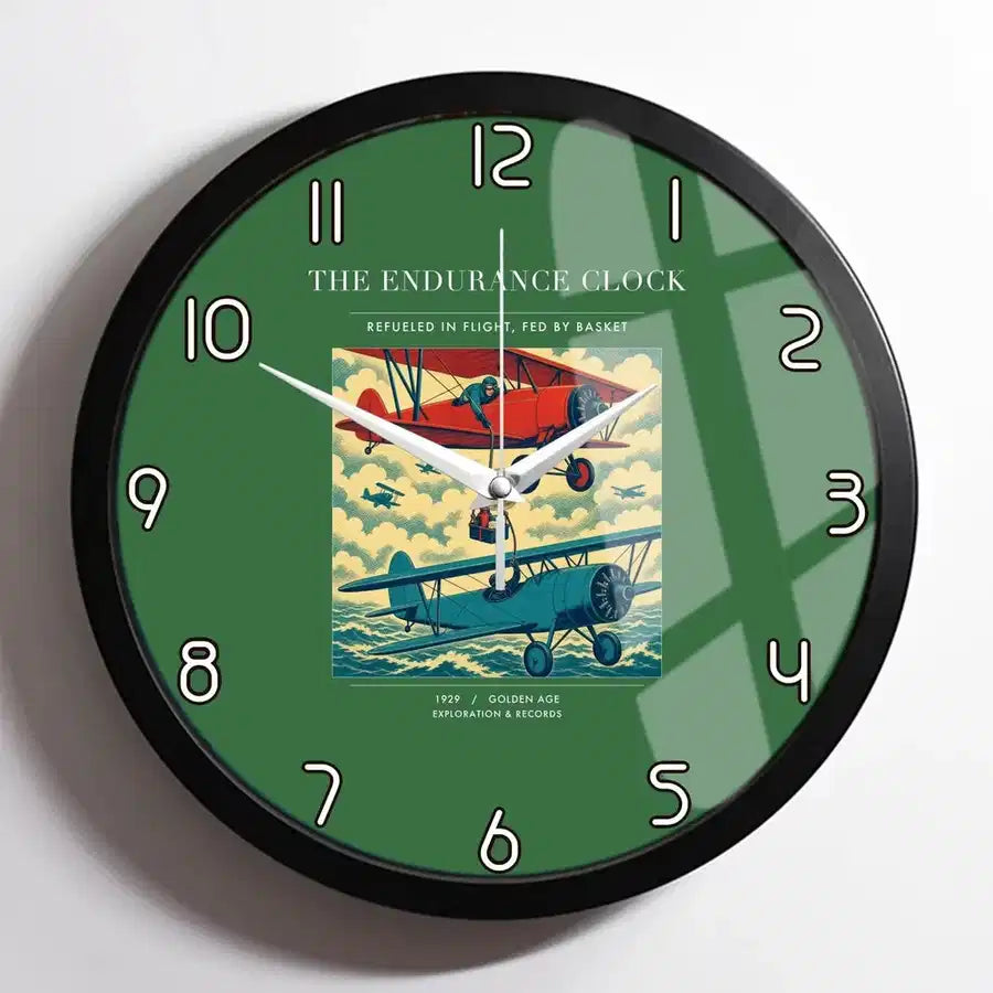 VINTAGE G4203 - The Endurance Clock - Designed Wall Clocks design on green framed
