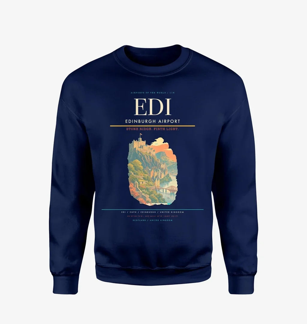 Edinburgh Airport EDI Sweatshirt - Navy Blue