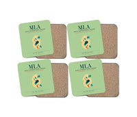 Thumbnail for Malta International Airport (MLA) design on light green 4 pieces set coaster