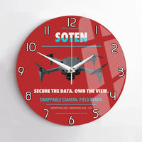 Thumbnail for ACSL SOTEN design on red no frame wall clock