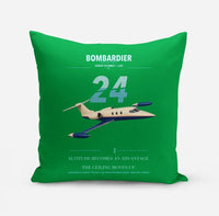 Thumbnail for Bombardier Learjet 24 design on green pillow