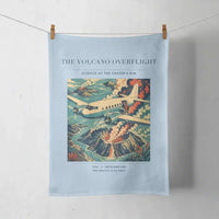 Thumbnail for VINTAGE G4206 - The Volcano Overflight - Designed Towels design on lightblue