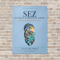 Thumbnail for Seychelles International Airport SEZ vertical canvas print - no frame - light blue background