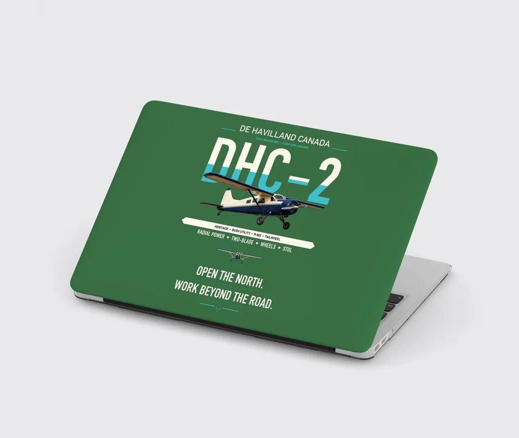 DHC-2 Beaver Mk I design on green MacBook case