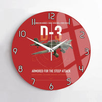 Thumbnail for Junkers Ju 87D-3 design on red no frame wall clock