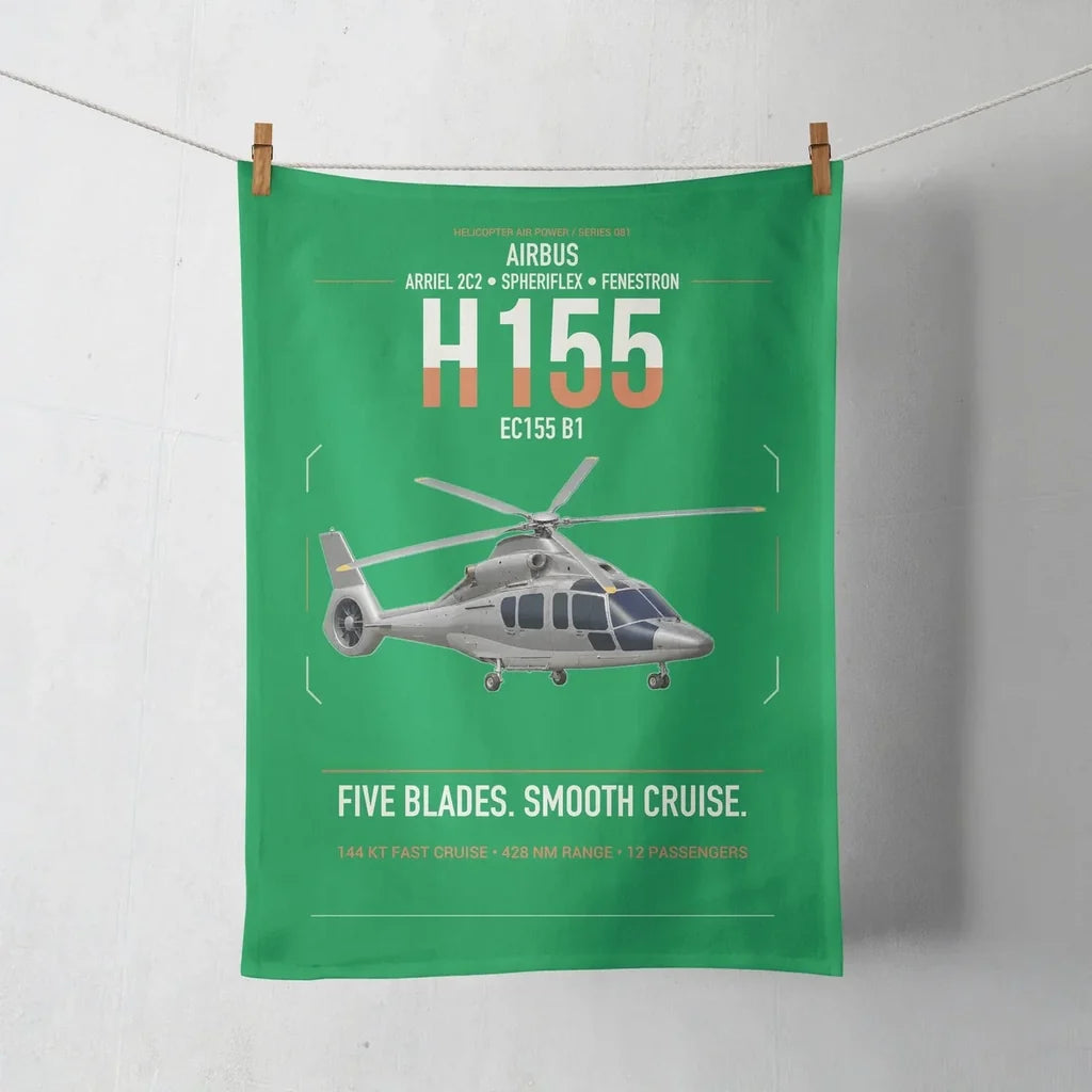 Airbus H155 EC155 B1 design on green towel
