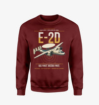 Thumbnail for E-2D Advanced Hawkeye design on wine red sweatshirt
