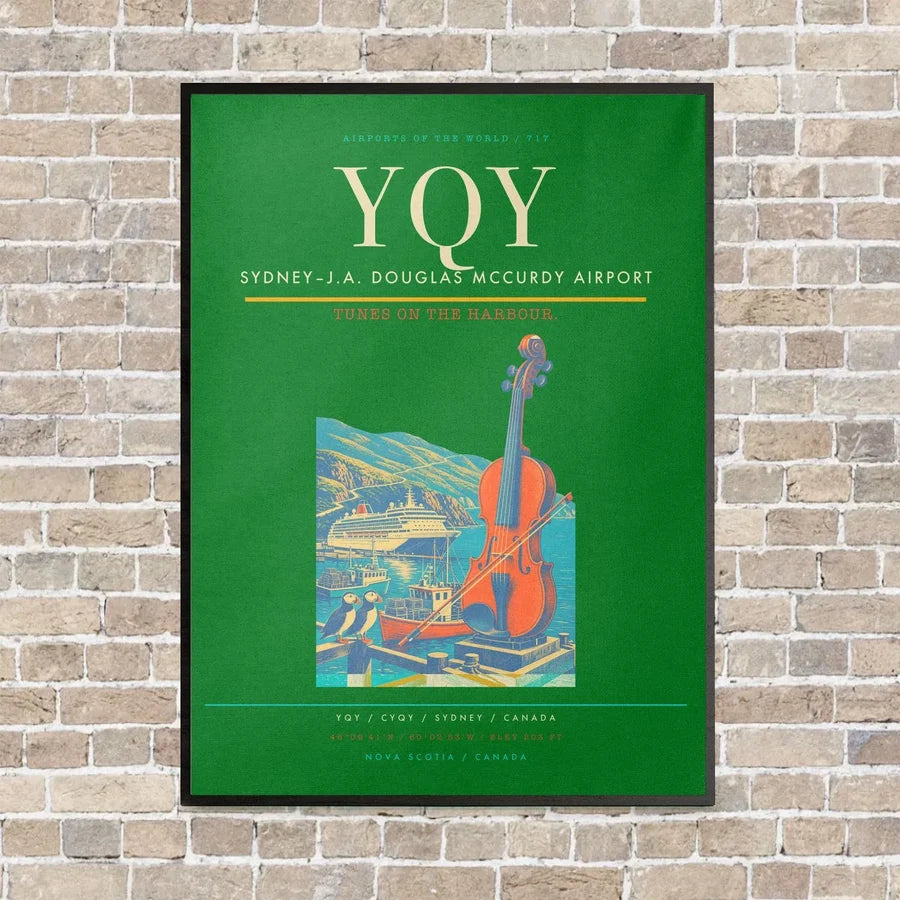 Sydney–J.A. Douglas McCurdy Airport YQY vertical canvas print - framed - green background