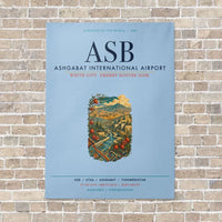 Thumbnail for Ashgabat International Airport ASB vertical canvas print - no frame - light blue background