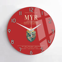 Thumbnail for Myrtle Beach International Airport (MYR) design on red no frame wall clock