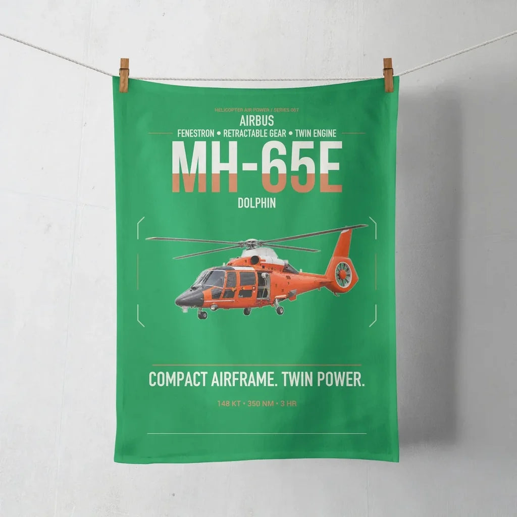 Airbus MH-65E Dolphin design on green towel